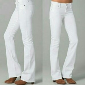 CITIZENS OF HUMANITY Ingrid Low Waist Flare Stretch White Denim Jeans COH